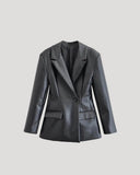 Zirelle Faux Leather Blazer Jacket