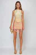 Zirelle Fringe Texture Detail Party Mini Dress