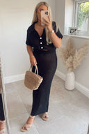 Zirelle Knit Two Piece Set Crop Top Maxi Skirt Matching Set