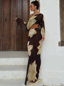 Zirelle One Shoulder Two Piece Maxi Skirt Set