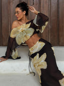 Zirelle One Shoulder Two Piece Maxi Skirt Set