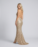 Zorina Backless Sequin Halter Maxi Dress