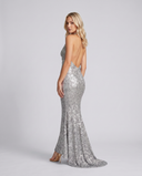 Zorina Backless Sequin Halter Maxi Dress