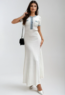 Mariselle Button-Trim Knit Maxi Dress
