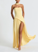 Valeria Strapless Asymmetric Maxi Dress